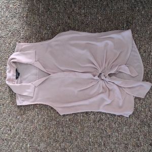 Express Sleeveless Tie Front Portofino Shirt